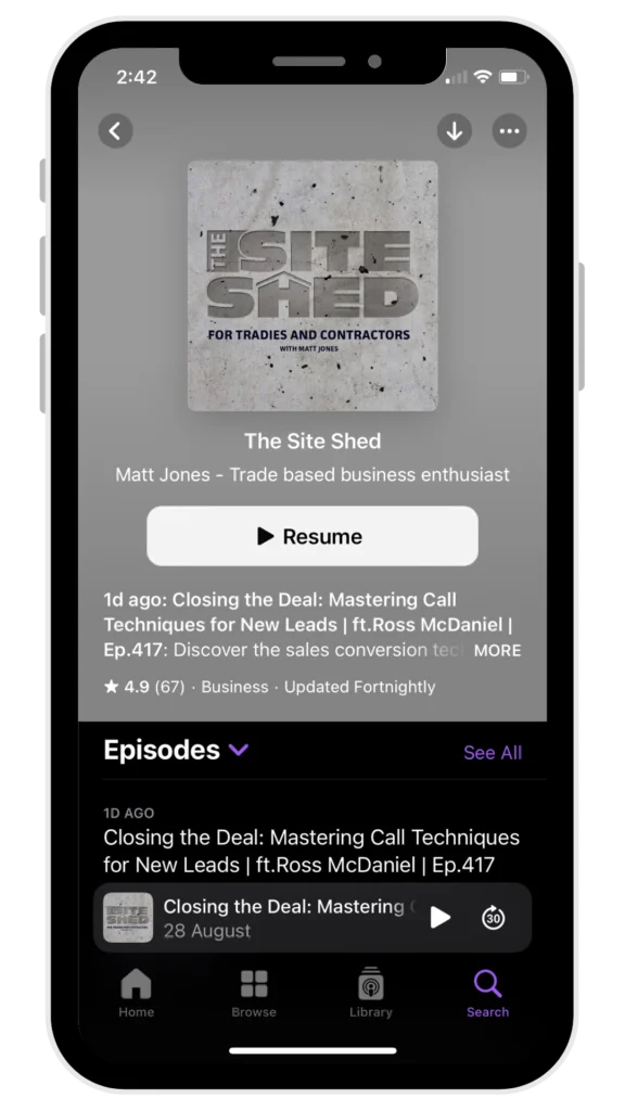 site shed phone mockup