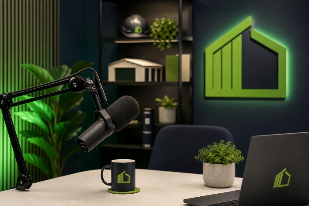 Matt Jones hosting The Site Shed podcast — Australia's number one business podcast for trade businesses, with 500+ episodes